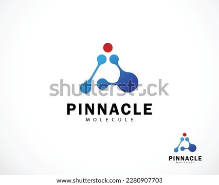 bio tech molecule logo design for DNA medical services molecule mountain logo triangle pinnacle design concept