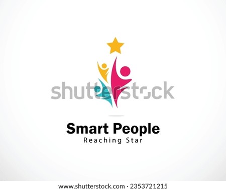 smart people logo creative team work reaching star design concept abstract