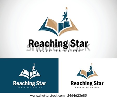 reaching star logo creative design concept education financial business book