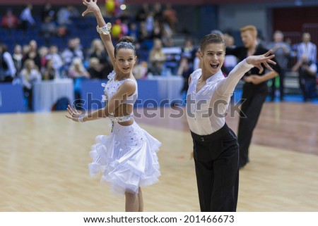 MINSK, BELARUS - FEB 23: Unidentified Dance Couple Performs Youth-2 ...