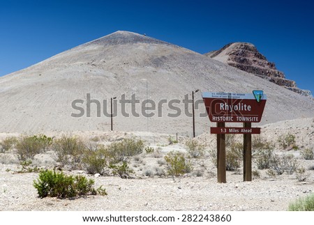 Site of the Ghost City Rhyolite in Death Valley in Nevada State in United States of America. Horizontal Image