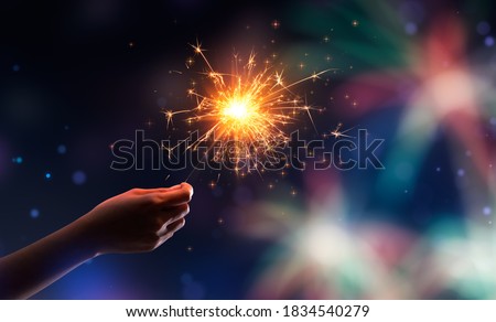 Similar – Image, Stock Photo Hand fireworks Sparkler