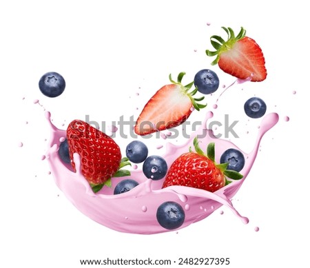 Similar – Image, Stock Photo Smoothie bowl with fresh berries and sesame served on table