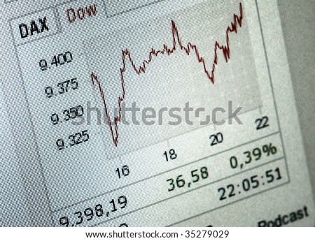 close up of a positive financial stock exchange chart