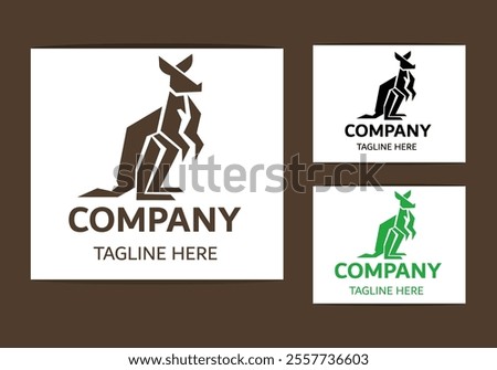 Abstract Logo Kangaroo Design, kangaroo wallaby logo icon design illustration in trendy minimal line style isolated on white background, Kangaroo modern logo design icon vector.