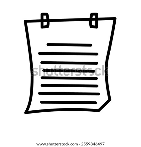 Paper Symbol Icon Design Outline Paper document page icon vector element. Agreement file symbol.