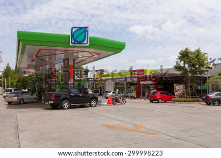 Bangkok, Thailand - July 26, 2015: Bangchak Petroleum Public Company Limited, Oil Gas Station in Thailand.