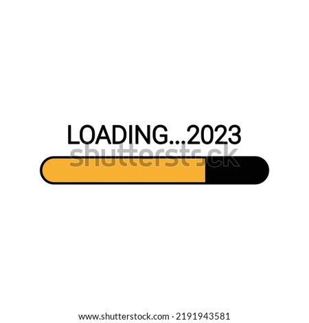 2023 Loading percentage counter sign label vector art illustration in orange and black color