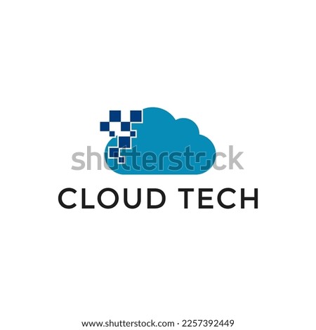 creative cloud technology logo design template