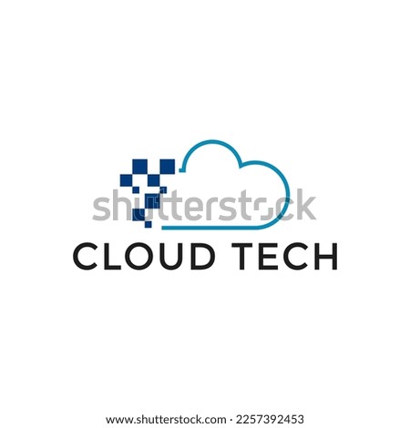 creative cloud technology logo design template