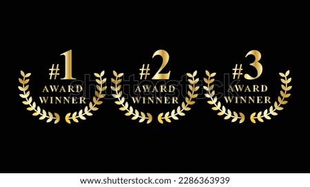 award winning golden element logo design vector template for number 1  2 and 3