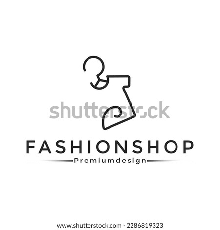 Clothes hanger minimalist for logo design vector