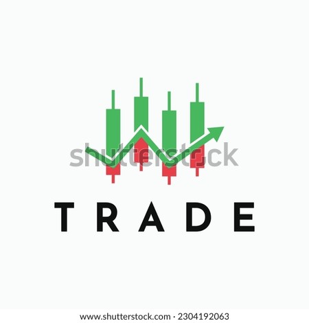 Trade candle stick logo design idea. Trading logo design idea