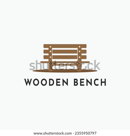 Wooden bench logo design creative idea