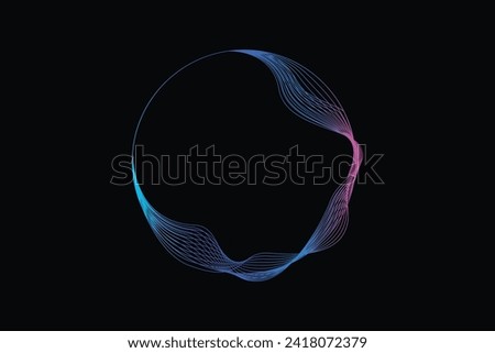 wave abstract line background round vector