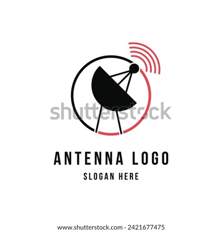 antenna logo design concept with circle