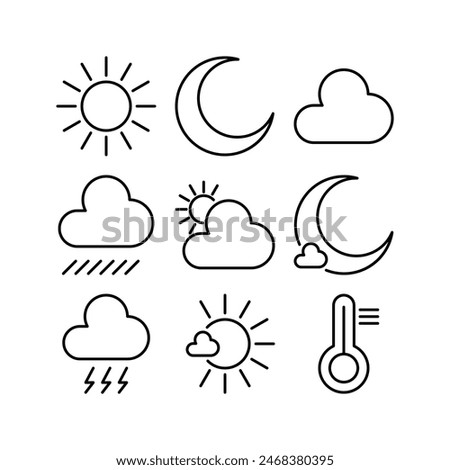 weather icon set vector design outline template