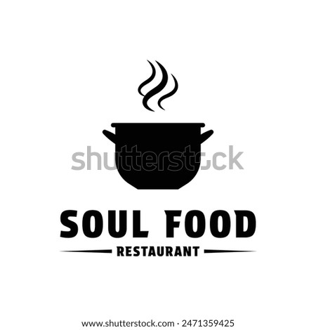 Soul food pot logo design vintage retro