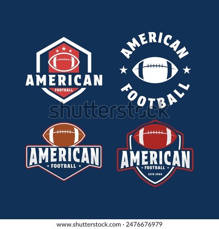 set of american football logo design vintage label and badge