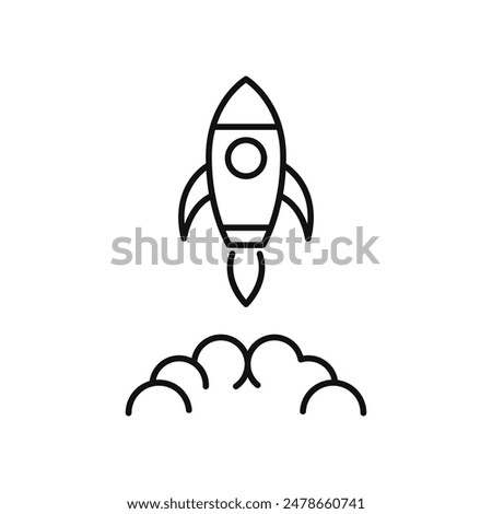 rocket space icon vector design outline style