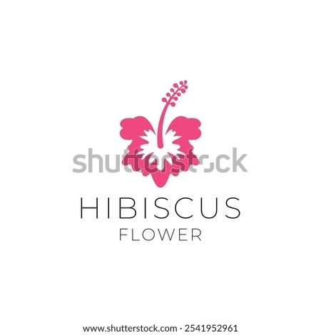 Hibiscus flower hawaii logo design vector template