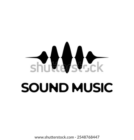 sound wave music dj logo design concept silhouette