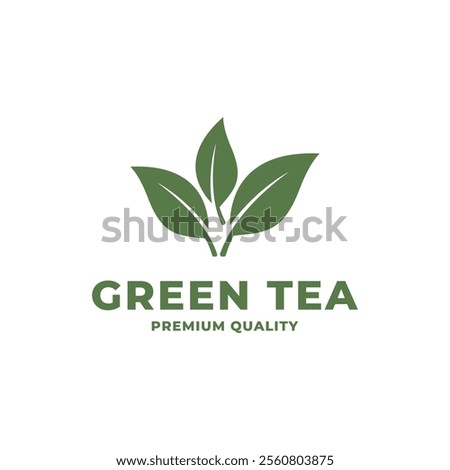 green tea logo design concept idea wit leaf tree icon