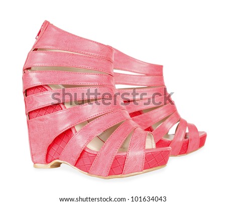 Pink shoes with belts