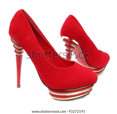 Red high heels pump shoes