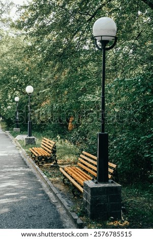 Similar – Image, Stock Photo Two street lamps | Neighbourhoods