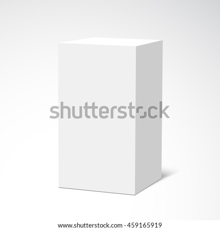 White rectangular box. Vector illustration.