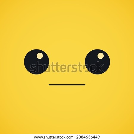 Vector Emoji Neutral Face Illustration. Emoticon Face Icon Illustration. Vector Design Art Trendy Communication Chat Elements. For Cards, T-Shirts, Wallpaper, Greeting Cards, etc.