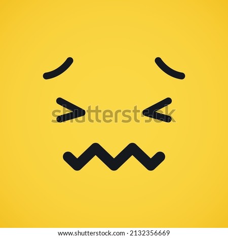 Vector Emoji Confounded Face Illustration. Emoticon Face Icon Illustration. Vector Design Art Trendy Communication Chat Elements. For Cards, T-Shirts, Wallpaper, Greeting Cards, etc.