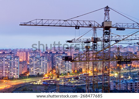 Similar – Image, Stock Photo View of a crane in front of a cloudy sky