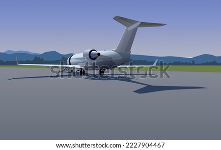 Aircraft for charter flights. Vector.