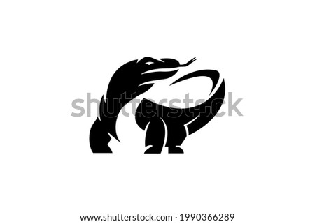 simple and unique komodo logo in black and white