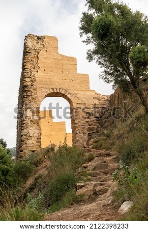 ruins of the castle of benali, located in the municipality of Ain, in the province of Castellón de la Plana, Valencian community, Spain. Stok fotoğraf © 