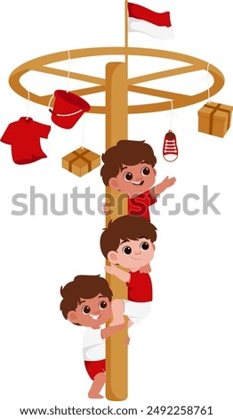 Kids Play Independence Games Illustration