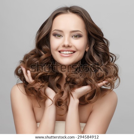 Beautiful Face of Young Woman with Clean Fresh Skin close up isolated on white. Beauty Portrait. Beautiful Spa Woman Smiling. Perfect Fresh Skin. Pure Beauty Model. Youth and Skin Care Concept