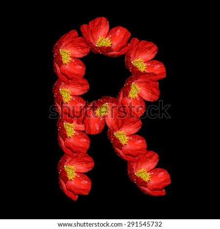 Poppy flowers in the form of an Alphabet -R Stock fotó © 