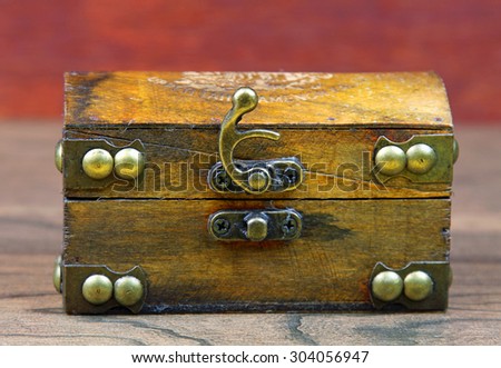 An antique wooden box.