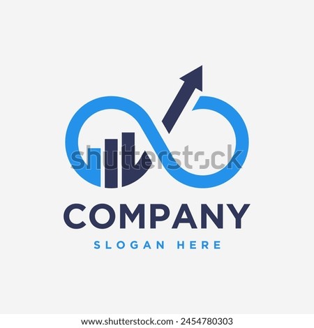 infinity and statistic logo icon and vector