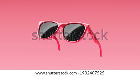 Pink fashion sunglasses and black lens optic on summer object background with modern accessory design. 3D rendering. Stock foto © 