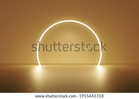 Luxury gold product backgrounds stage or blank podium pedestal on elegance presentation display backdrops with glow light. 3D rendering.