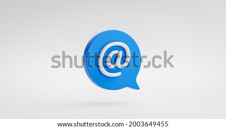 Email address icon logo communication mail or business website contact message symbol on send newsletter background with receive e-mail support mailbox. 3D rendering.