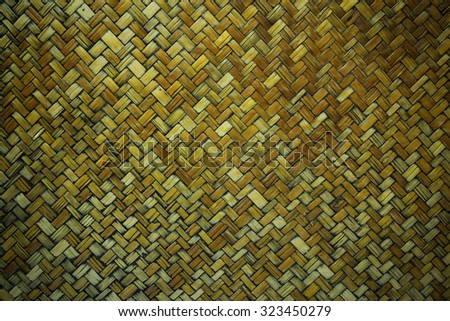 Vignette bamboo weave background. Old bamboo texture. Vintage bamboo background. Wood background. Bamboo craft texture. Wood craft texture. Basket background. Old basket background. Basket texture