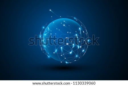 abstract sci fi sphere polygonal pattern design eps 10 vector