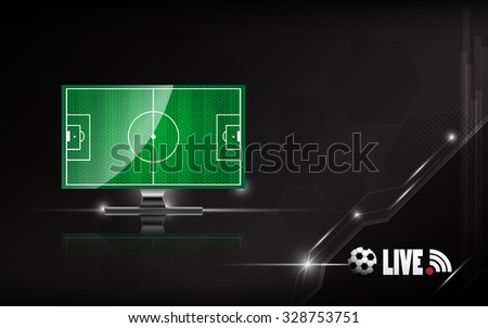 vector abstract football soccer live on tv template design