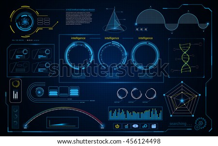 abstract hud intelligence interface data computing screen concept design background