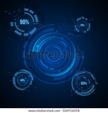 abstract hud interface circular pattern design background template concept